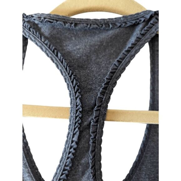LULULEMON ATHLETICA Cool Racerback 'Ruffle' Tank in Heathered Coal Size 4 - Picture 5 of 5